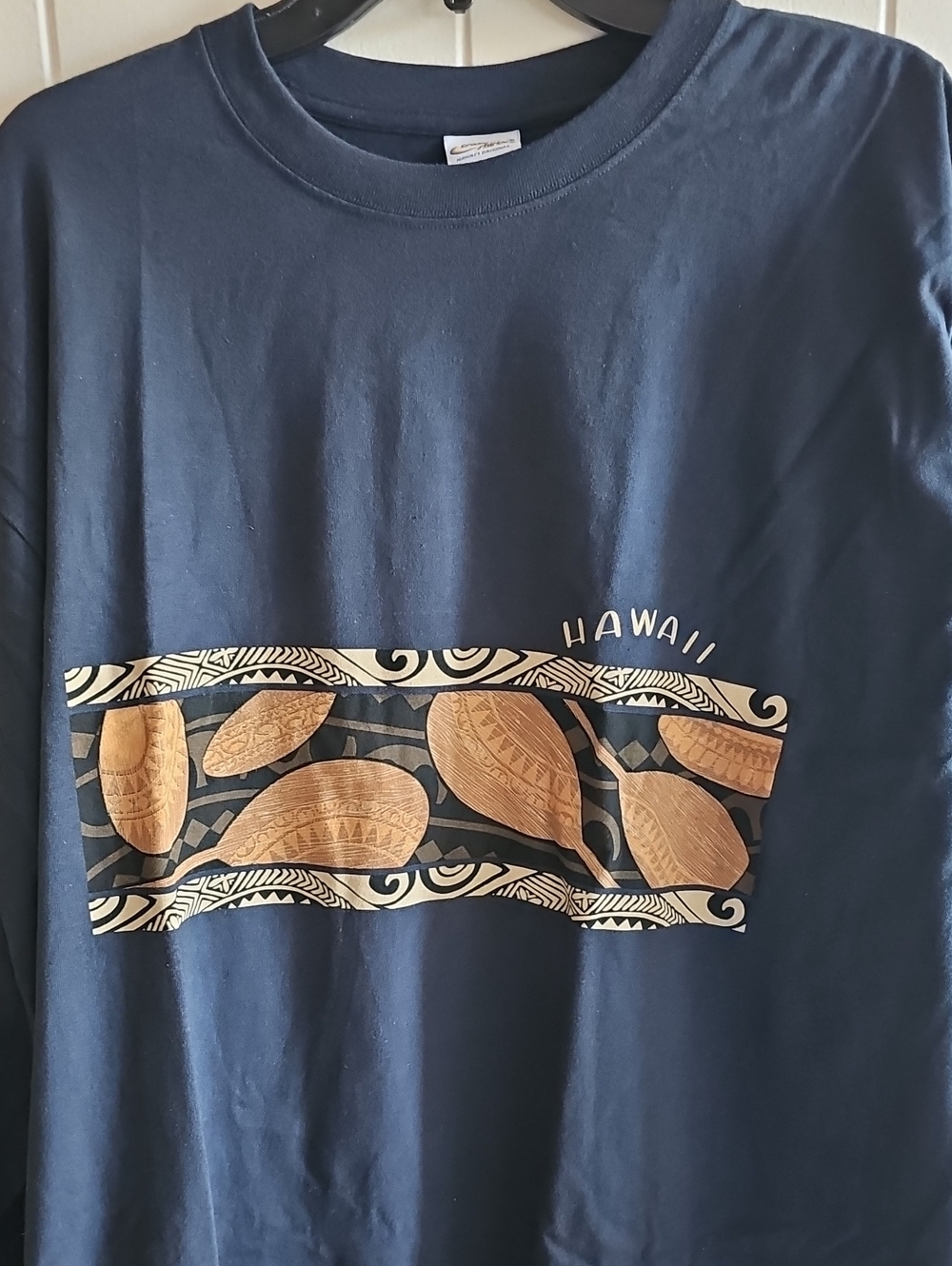 Hawaiian Paddle Band HI Graphic Navy Mems Lonhsleeve Shirt Size XXL